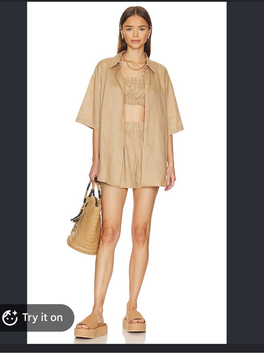 Eberjey Beige Linen Bermuda Shorts - Neutral Beige